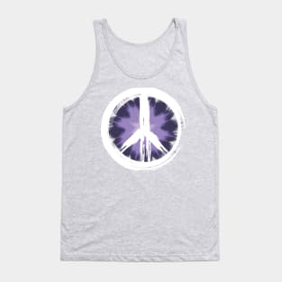 Purple Tie-Dye Peace Sign Tank Top